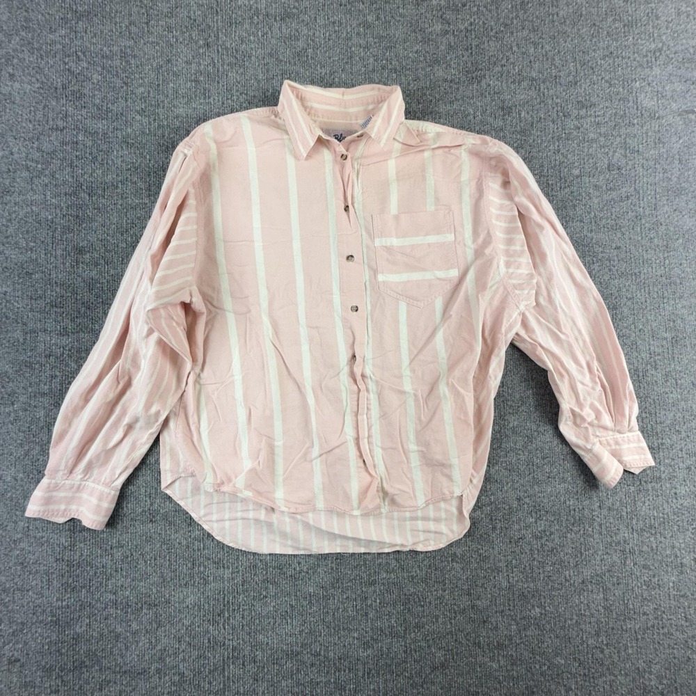 Weathered Blues Shirt Mens Medium Pink Striped‎ Long Sleeve Button Up Casual